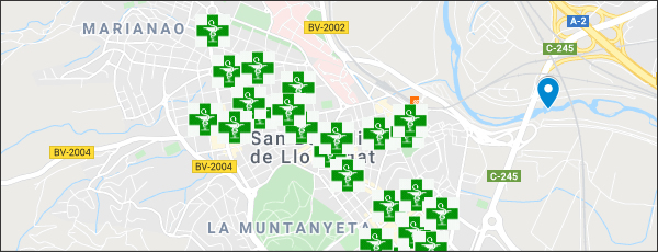 Mapa de farmacias de Sant Boi de Llobregat Barcelona