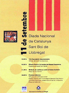 Cartel Once Setembre sant Boi de Llobregat