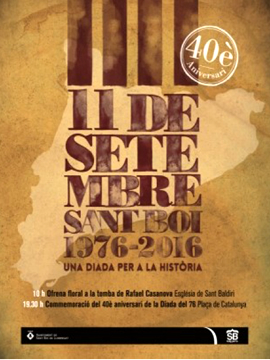 Cartel Once Setembre sant Boi de Llobregat