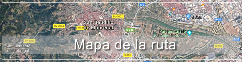 mapa de ruta por Sant Boi de llobregat Barcelona